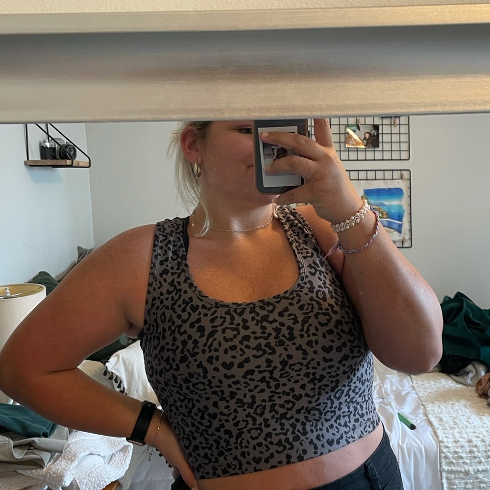 Leopard print workout top